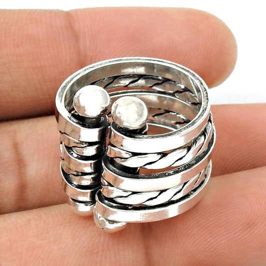 Solid 925 Sterling Silver Vintage Handmade Ring Unique Everyday Wear