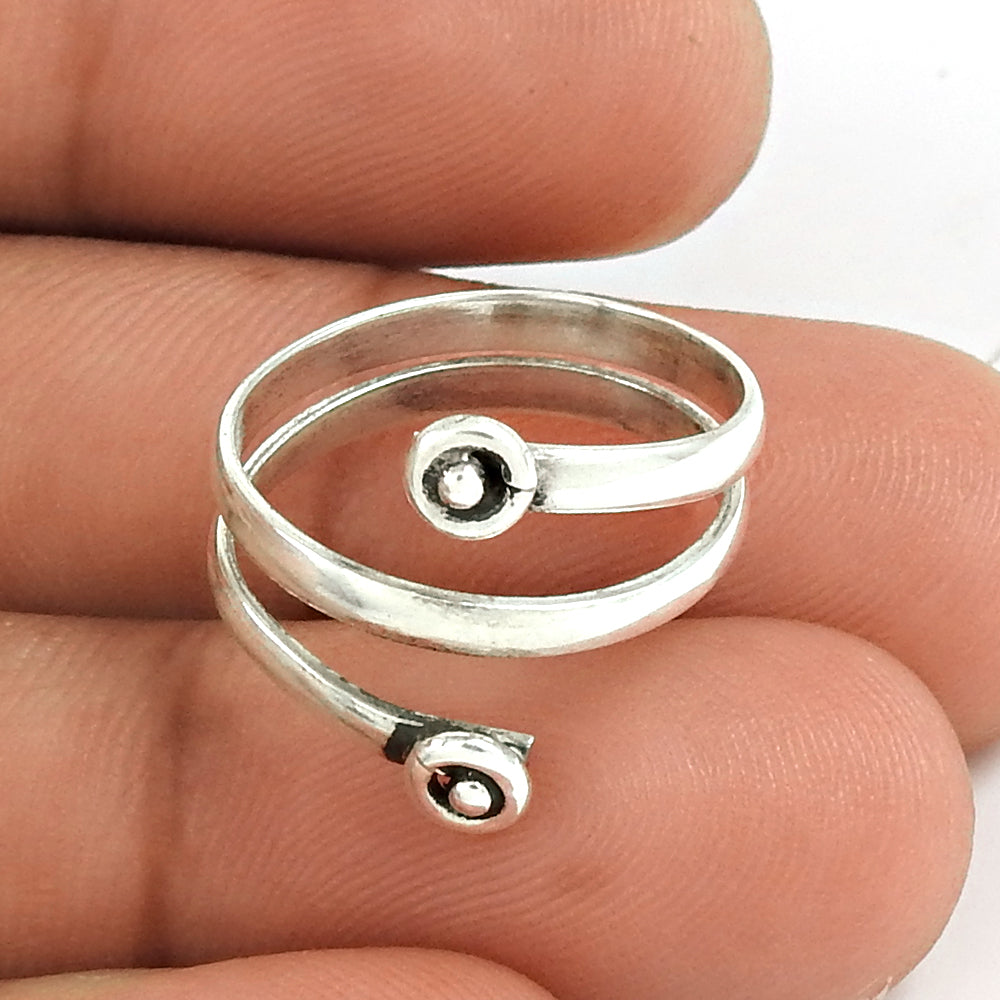Handmade Solid Sterling Silver Ring Boho Style Jewelry for Men Women
