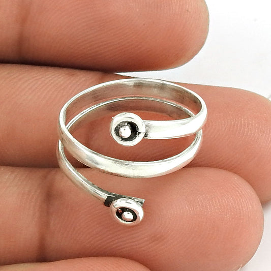 Handmade Solid Sterling Silver Ring Boho Style Jewelry for Men Women