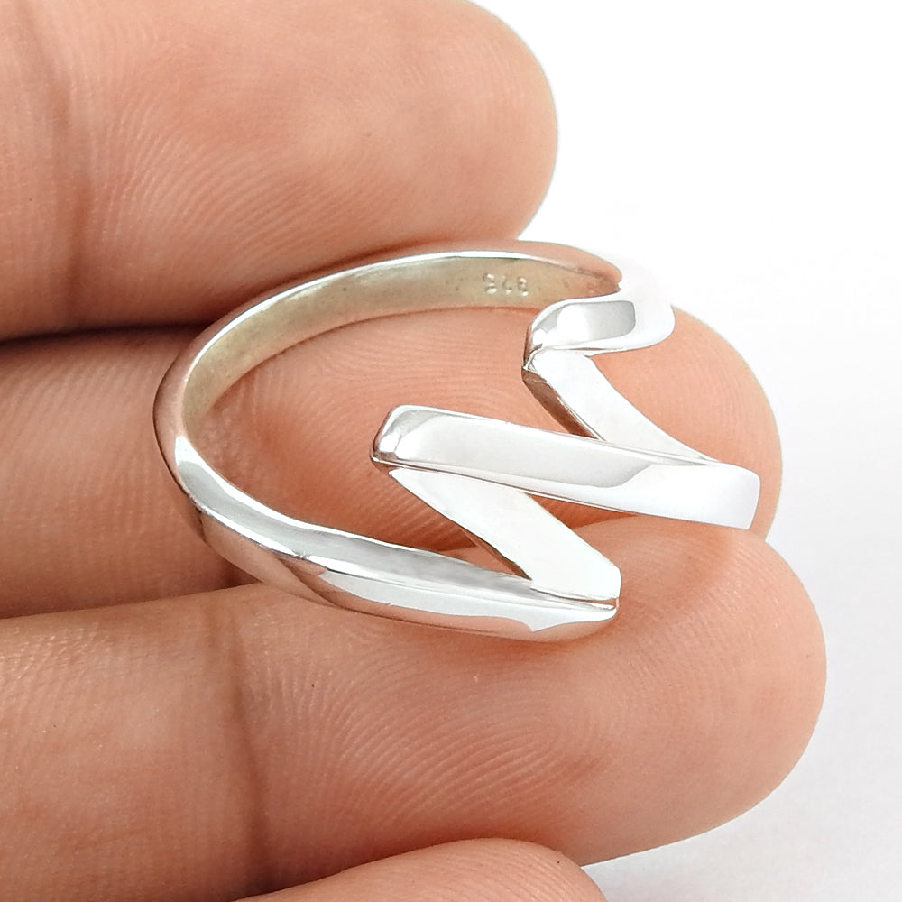 Solid 925 Silver Ring Elegant Plain Band Wedding Jewelry for Couples