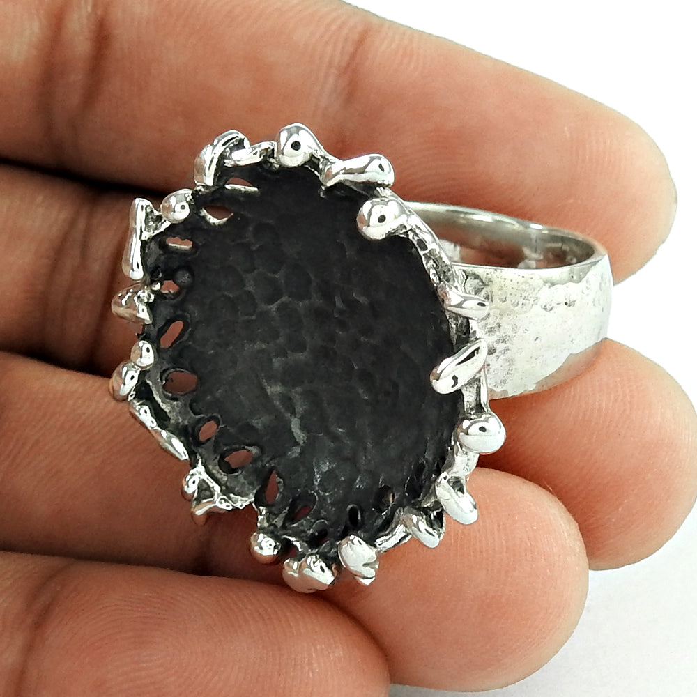 Handmade Vintage 925 Silver Ring Antique Finish Artisan Jewelry