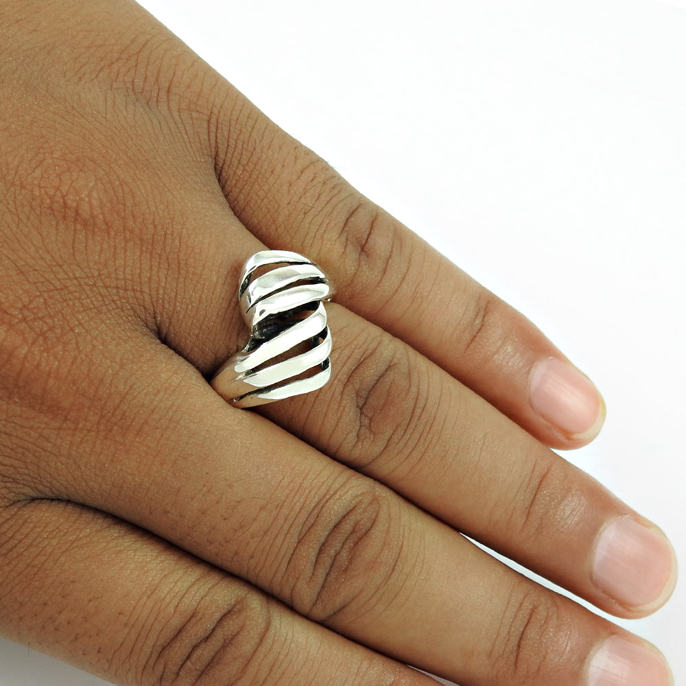 Vintage 925 Silver Handmade Ring Unique Boho Artisan Jewelry