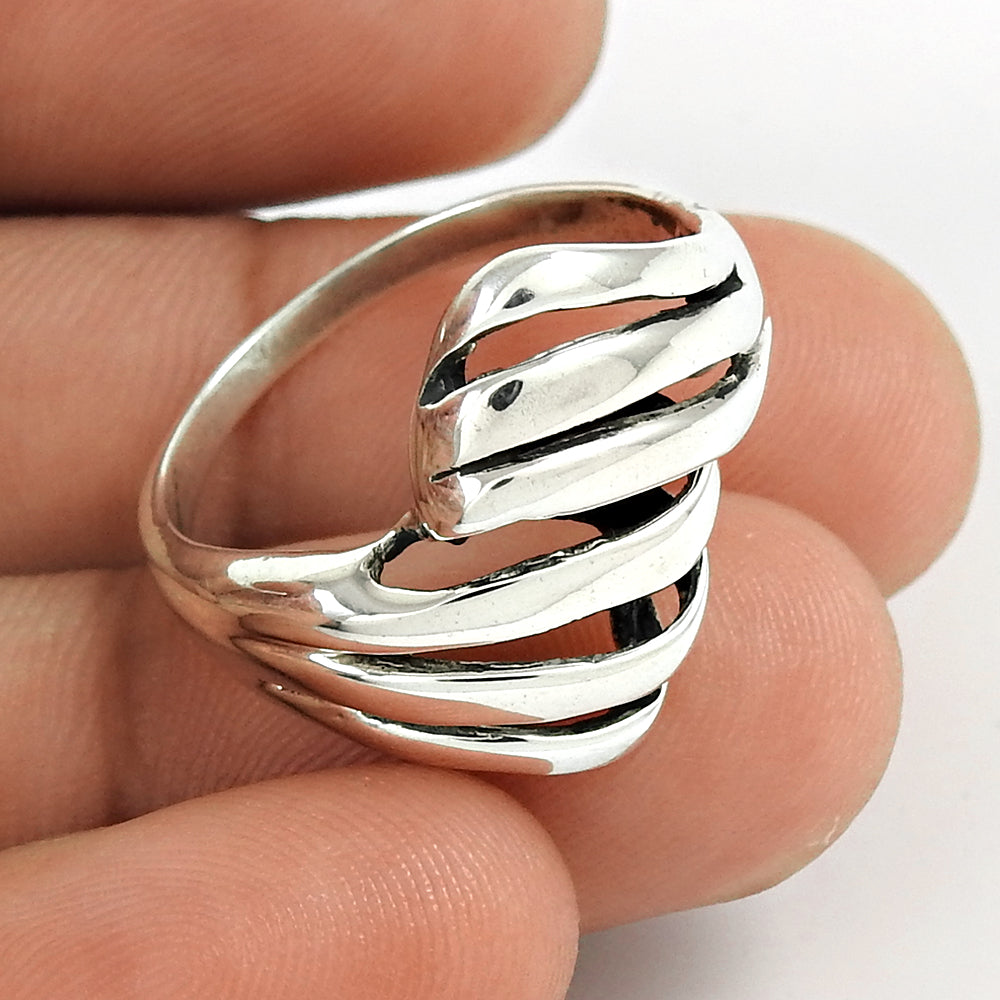 Vintage 925 Silver Handmade Ring Unique Boho Artisan Jewelry