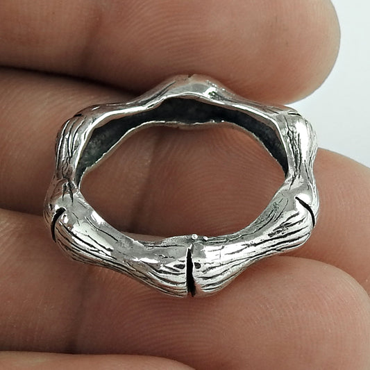 Handmade Indian 925 Solid Sterling Oxidized Silver Band Ring