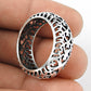 925 Solid Sterling Silver Art Deco Heart Ring
