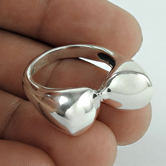 Solid 925 Sterling Silver Cocktail Ring Handmade Indian Jewelry U2