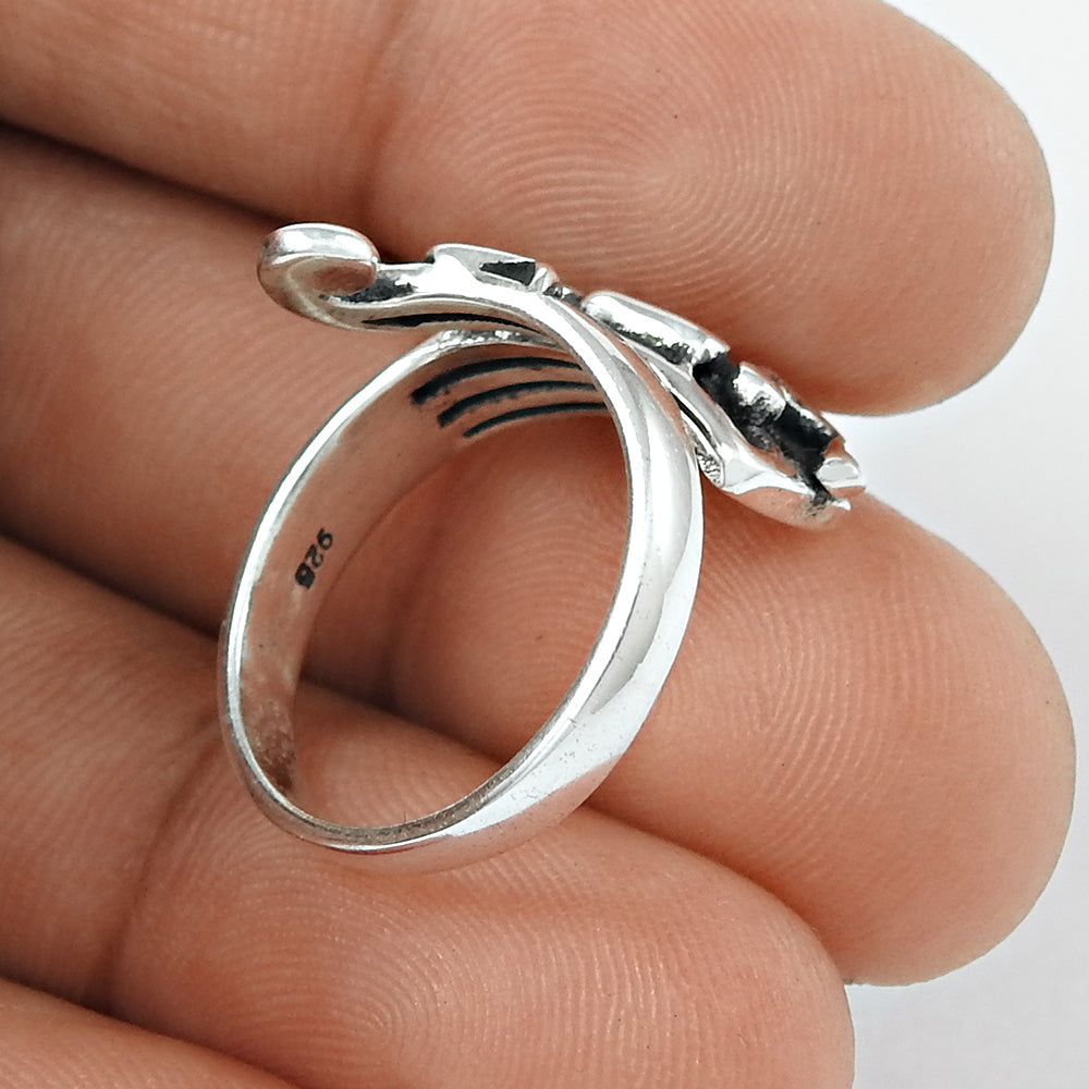 925 Solid Sterling Silver Music Sign Statement Ring