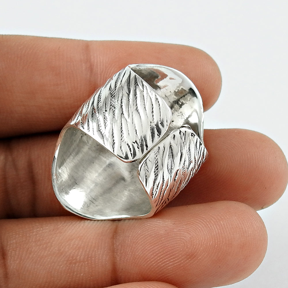 Handmade Indian Jewelry 925 Solid Sterling Silver Cocktail Ring For Her