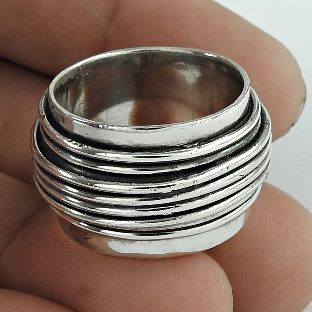 Handmade Indian Jewelry 925 Solid Sterling Silver Band Ring
