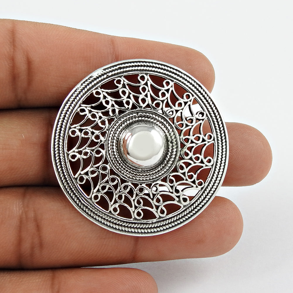 Indian Artisan Jewelry 925 Solid Sterling Silver Statement Ring D29