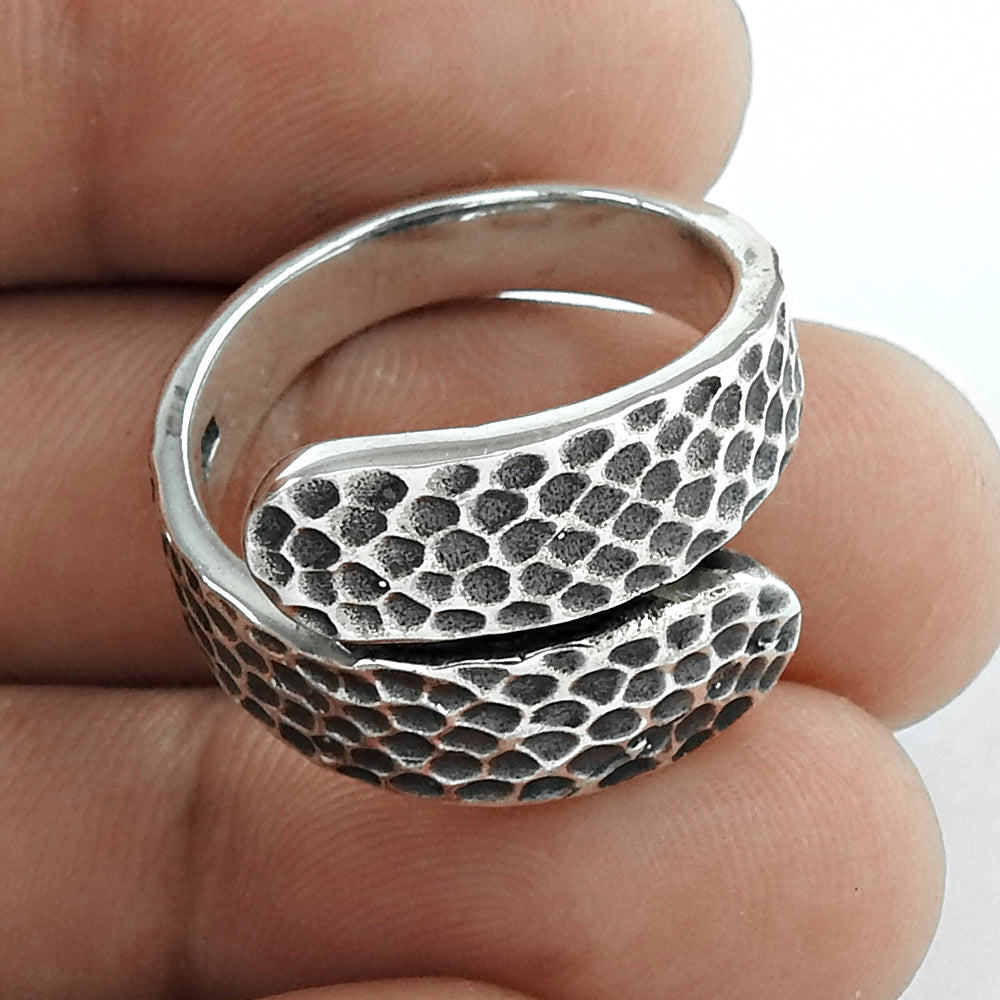 925 Sterling Silver Handcrafted Jewelry Band Wrap Ring