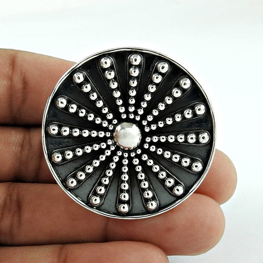 Indian Artisan Jewelry 925 Solid Sterling Silver Statement Ring