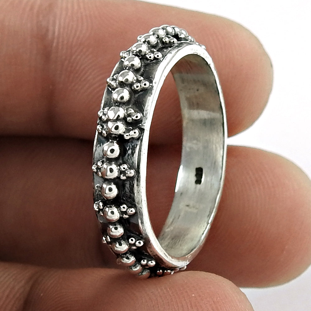 Vintage 925 Sterling Silver Handcrafted Band Ring Jewelry