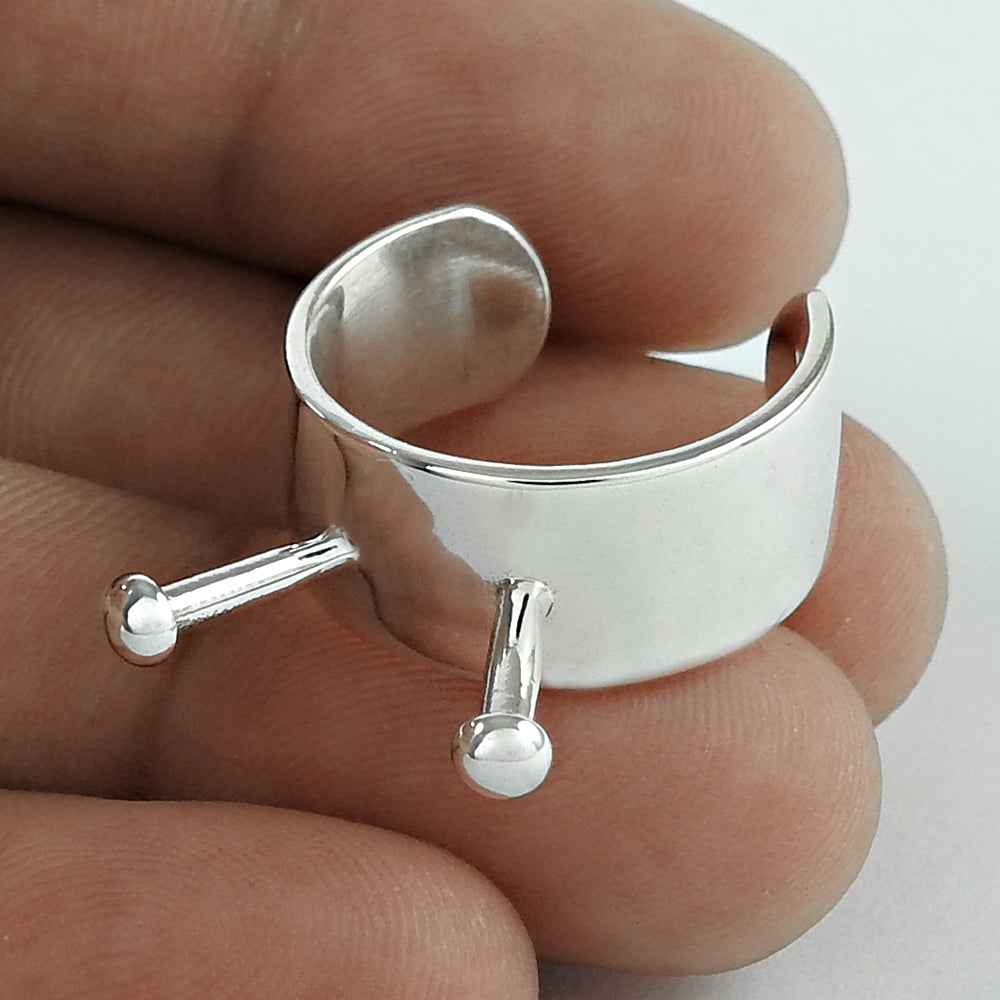 Handmade Indian Jewelry 925 Solid Sterling Silver Unique Cocktail Ring L16