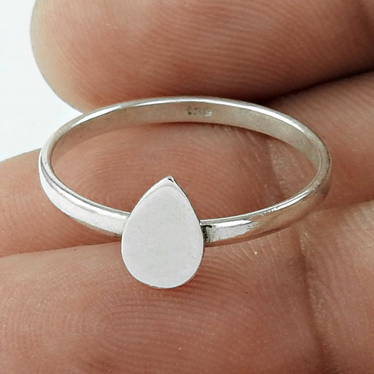 Artisan 925 Solid Sterling Silver Jewelry Cocktail Drop RingR17