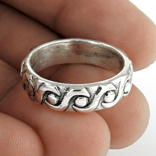 Band Ring 925 Solid Sterling Silver Handmade Indian Jewelry F18