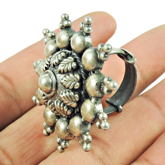Antique Look Artisan Ring Solid 925 Silver Adjustable Ring Handmade Jewelry D6