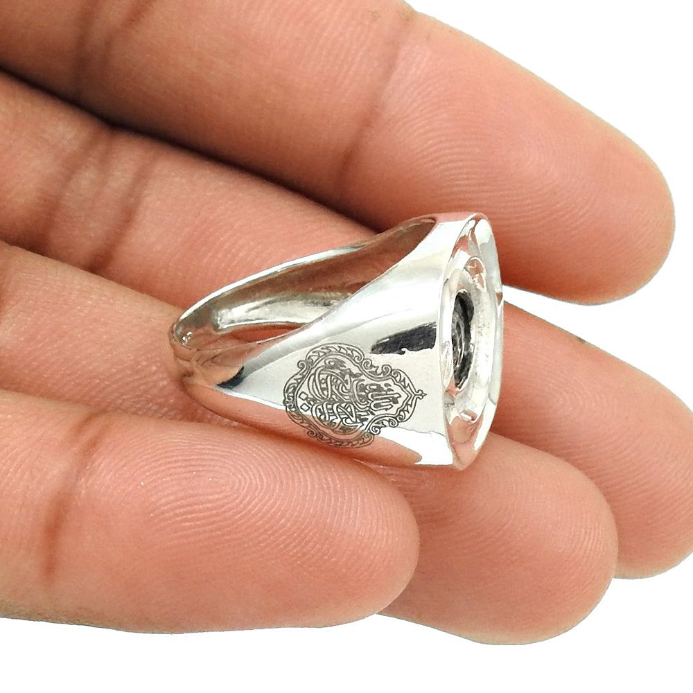 Vintage Look Statement Ring Solid 925 Sterling Silver Elegant Jewelry E5