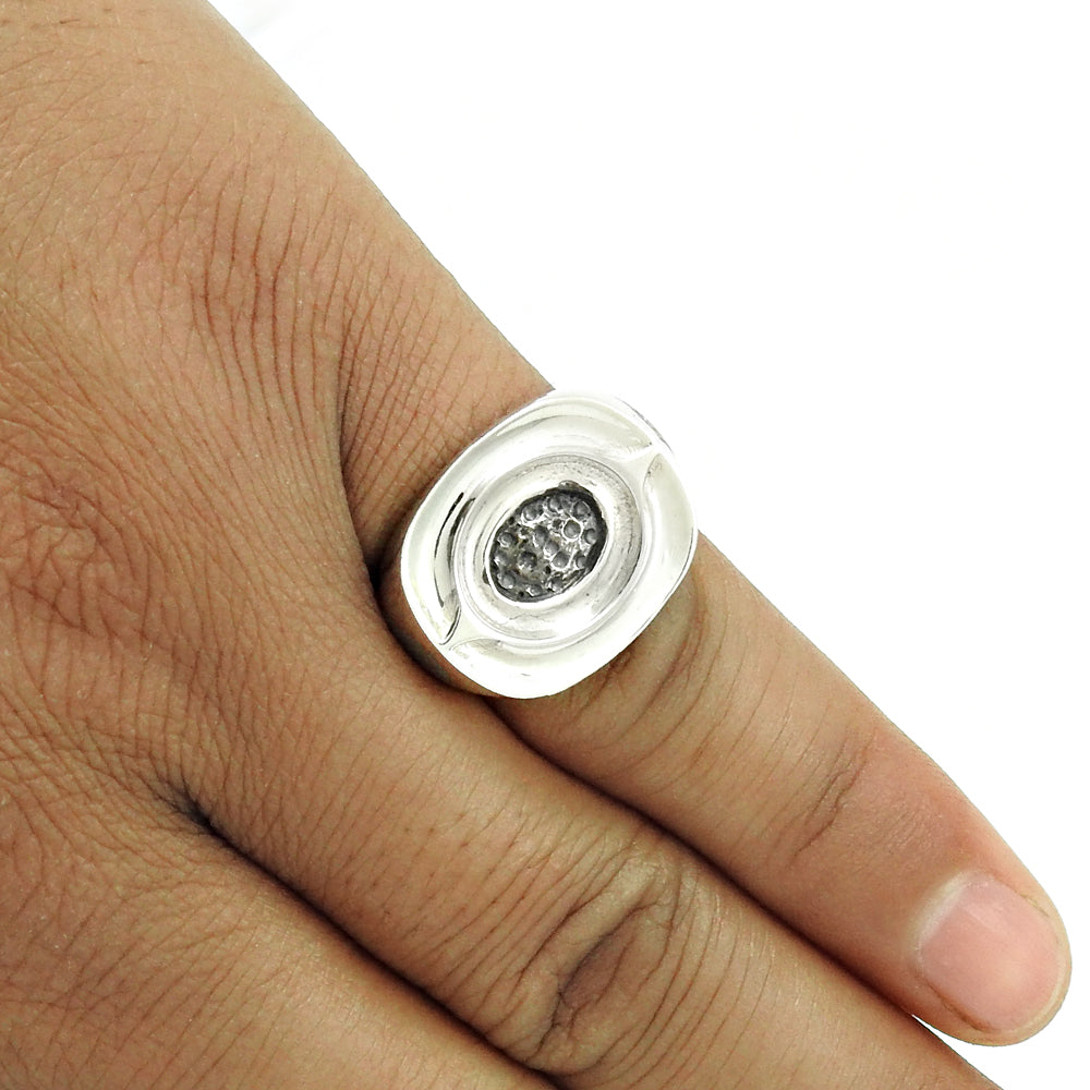 Vintage Look Statement Ring Solid 925 Sterling Silver Elegant Jewelry E5