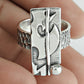 Indian Artisan 925 Solid Sterling Silver Band Geometric Ring B4
