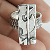 Indian Artisan 925 Solid Sterling Silver Band Geometric Ring B4