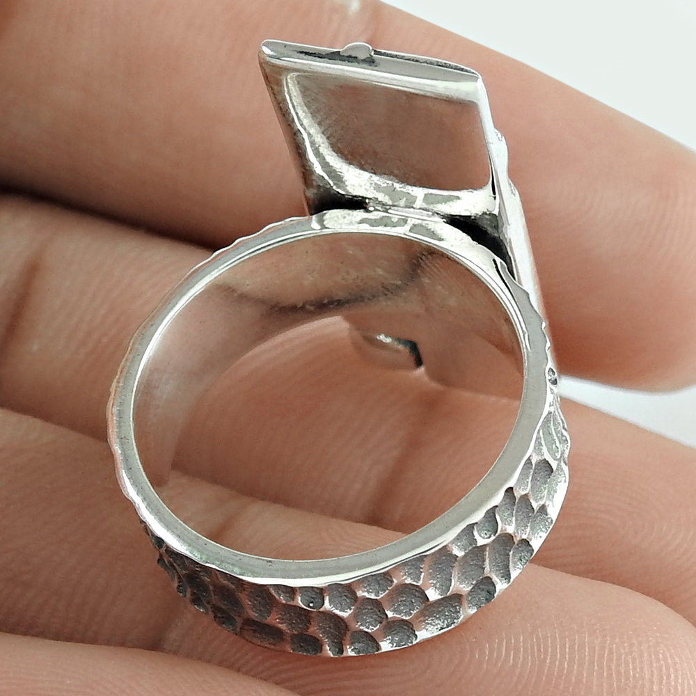 Indian Artisan 925 Solid Sterling Silver Band Geometric Ring B4