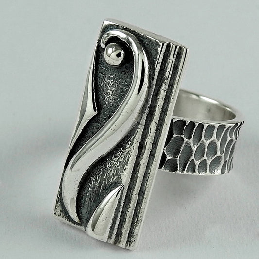 Cocktail Geometric Ring 925 Solid Sterling Silver Handmade Indian Jewelry