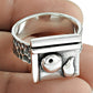 925 Sterling Silver Handcrafted Jewelry Statement Geometric Ring