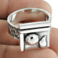925 Sterling Silver Handcrafted Jewelry Statement Geometric Ring