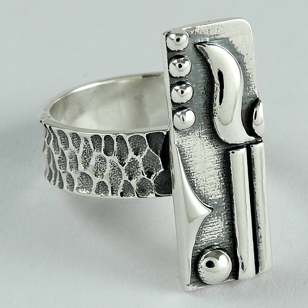 925 Sterling Silver Handcrafted Jewelry Band Geometric Ring