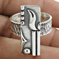 925 Sterling Silver Handcrafted Jewelry Band Geometric Ring