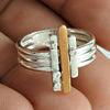 Artisan 925 Solid Sterling Silver Jewelry Cocktail Rose Gold Plated Ring