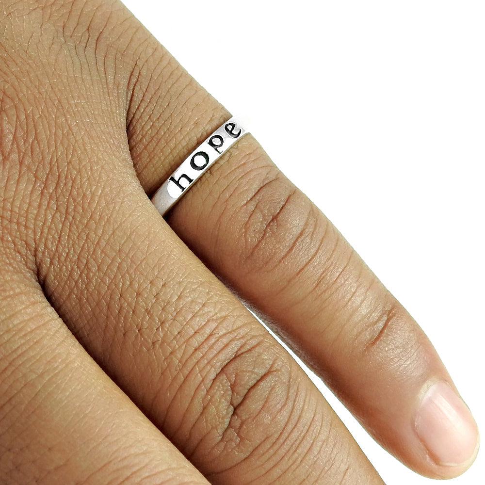 Indian Artisan Jewelry 925 Solid Sterling Silver Cocktail Hope Ring