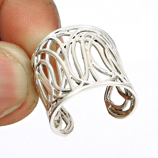 Filigree Ring Indian Artisan 925 Solid Sterling Silver Band