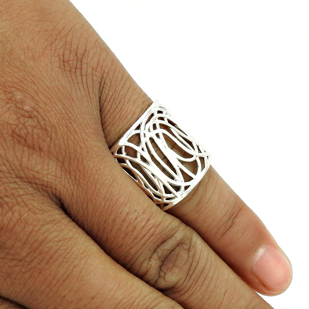 Filigree Ring Indian Artisan 925 Solid Sterling Silver Band
