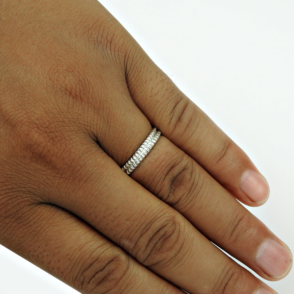 Gift Jewelry for Her 925 Solid Sterling Silver Band Ring O17
