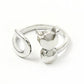 925 Solid Sterling Silver Jewelry Cocktail Cat Design Ring