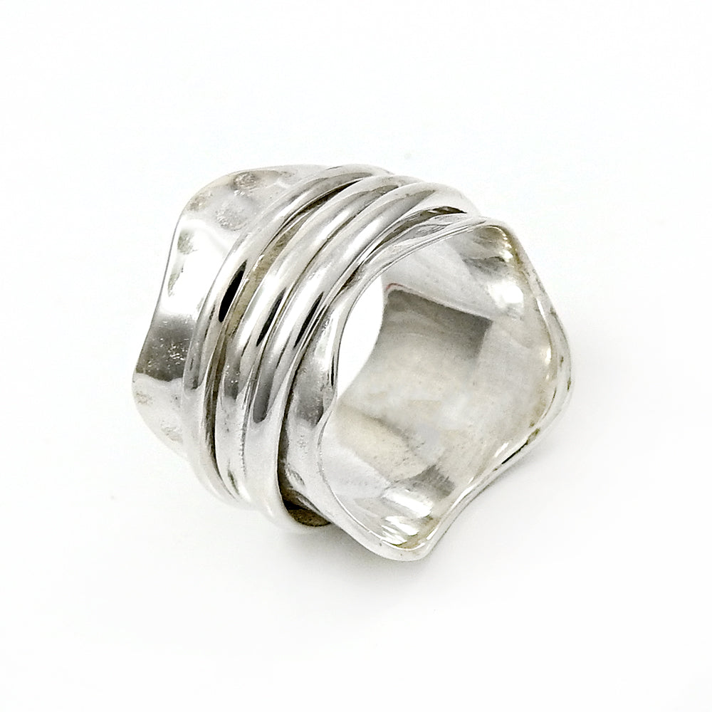 925 Solid Sterling Silver Spinner Ring Handmade Indian Band Jewelry