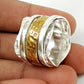 Spinner Ring Gold Plated Solid 925 Sterling Silver Handmade Jewelry