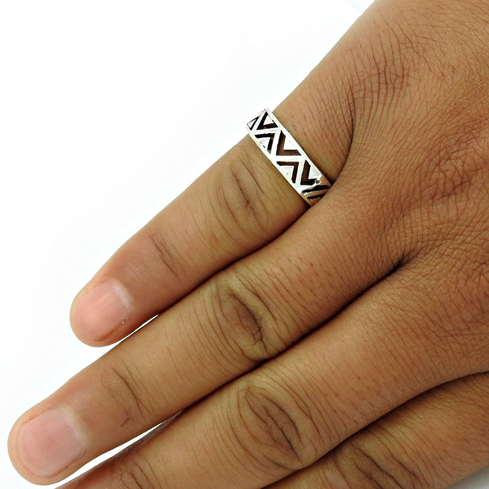 925 Sterling Silver Handcrafted Jewelry Band Ring I31