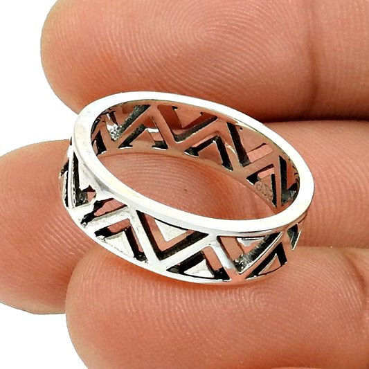 925 Sterling Silver Handcrafted Jewelry Band Ring I31