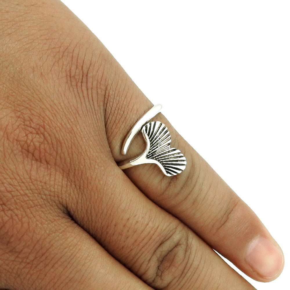 Wing Design Cocktail Ring 925 Solid Sterling Silver Handmade Jewelry W5