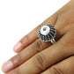 Indian Artisan Solid 925 Sterling Silver Adjustable Ball Ring