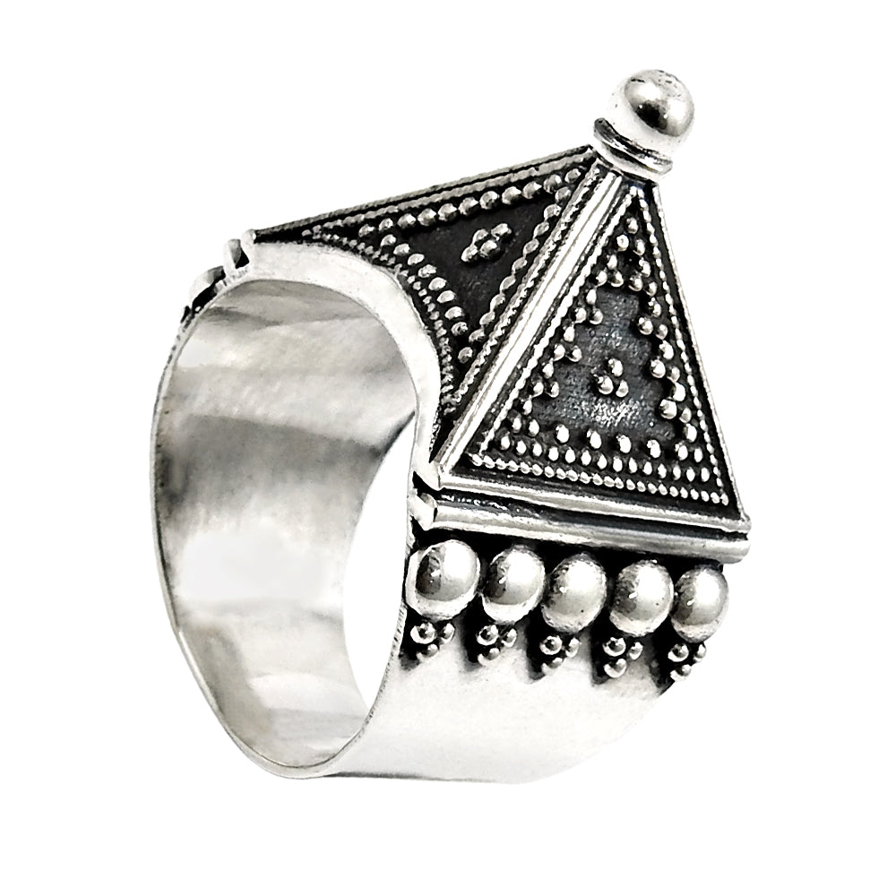 Indian Handmade 925 Solid Sterling Silver Artisan Adjustable Ring