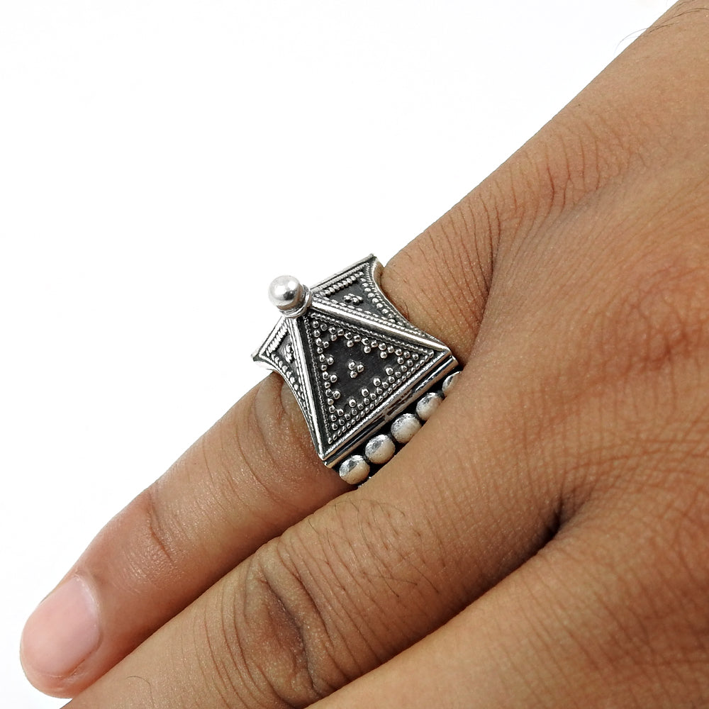 Indian Handmade 925 Solid Sterling Silver Artisan Adjustable Ring