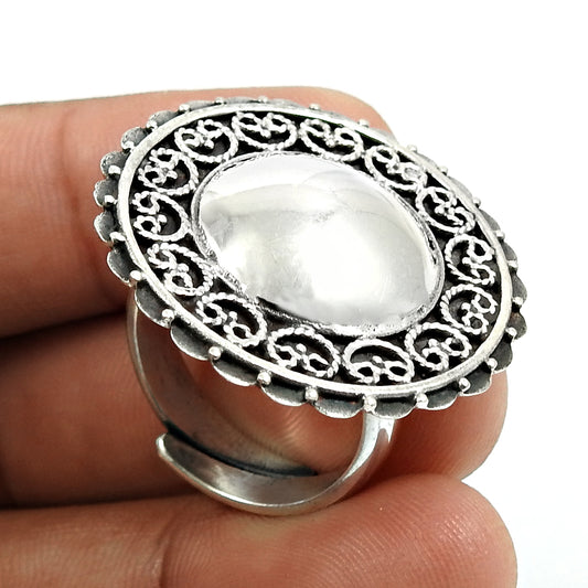 Solid 925 Sterling Silver Adjustable Ring Handmade Band Jewelry