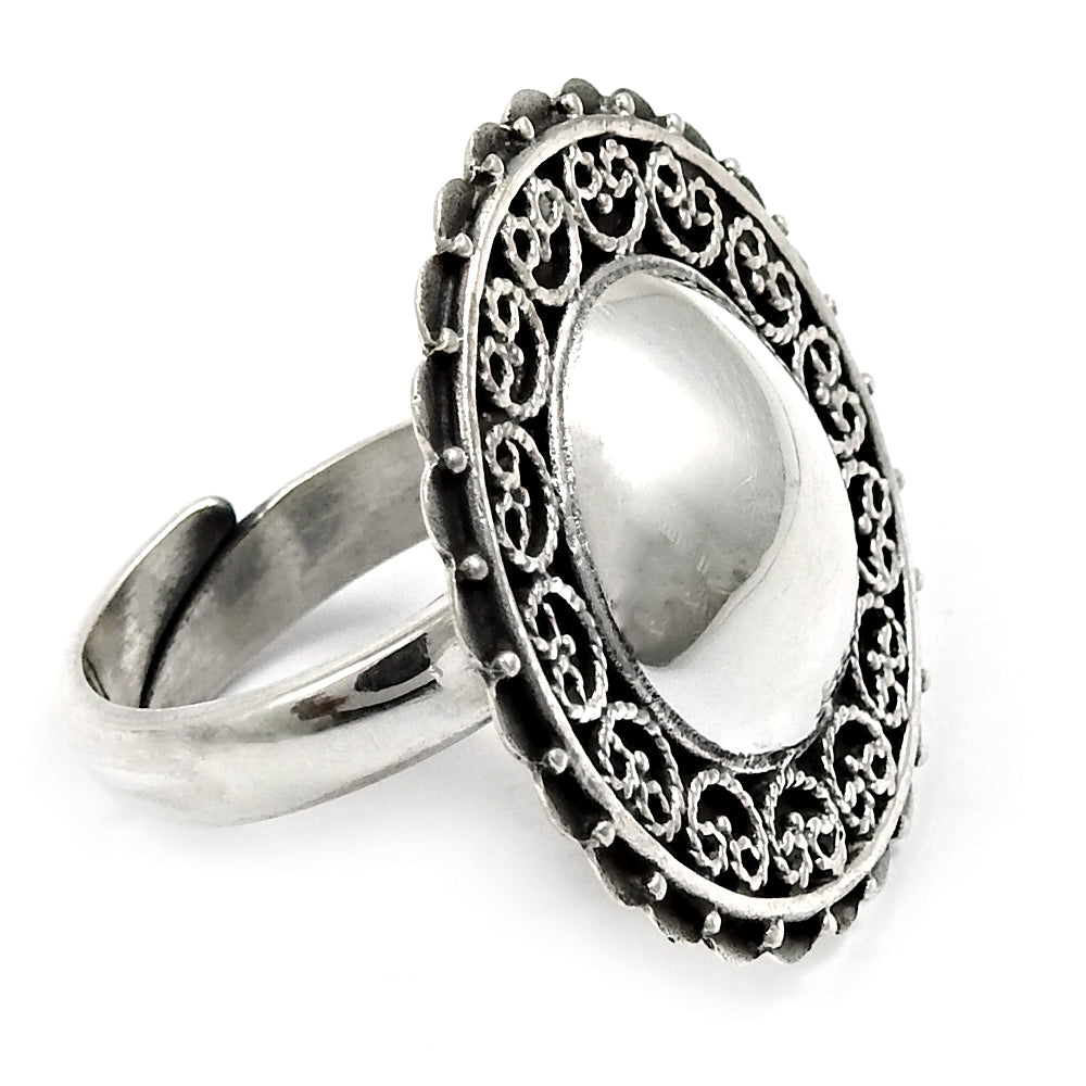Solid 925 Sterling Silver Adjustable Ring Handmade Band Jewelry
