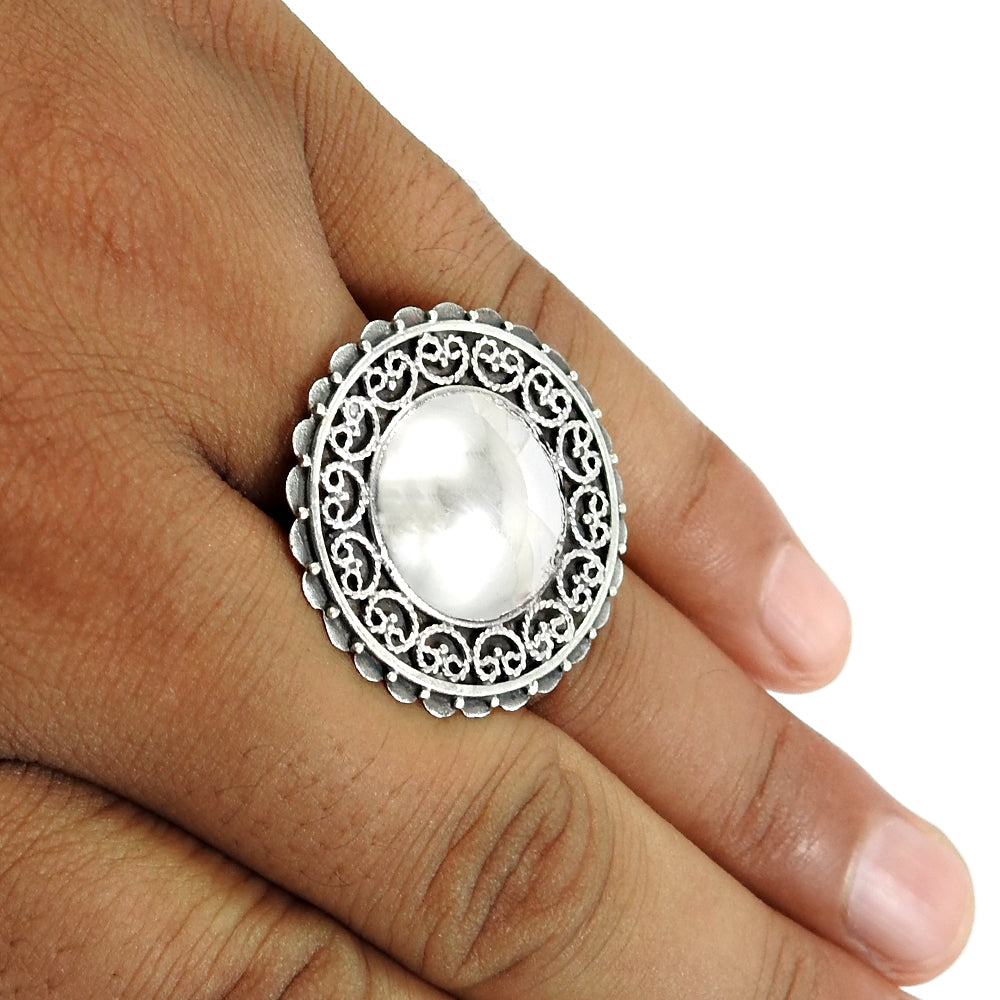 Solid 925 Sterling Silver Adjustable Ring Handmade Band Jewelry