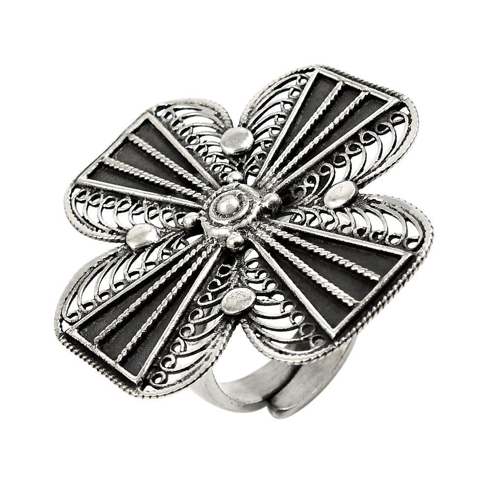 925 Solid Sterling Silver Indian Artisan Statement Ring Jewelry