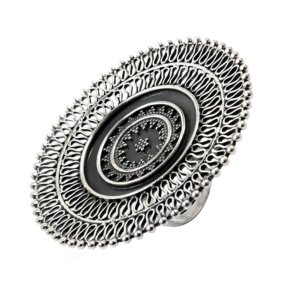 Statement Antique Filigree Ring 925 Solid Sterling Silver Jewelry